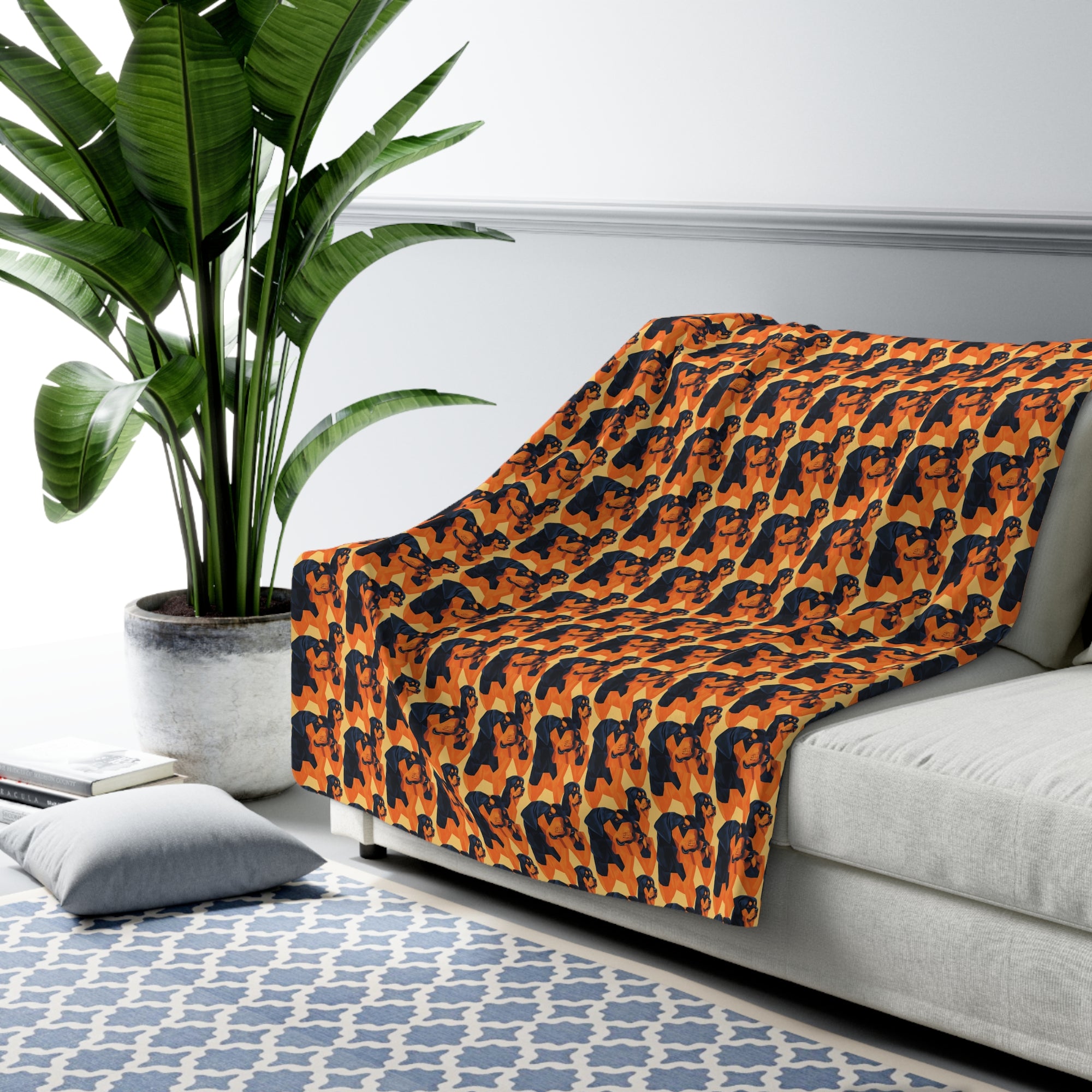 Rottweiler Chic Pawsitivity Sherpa Fleece Blanket