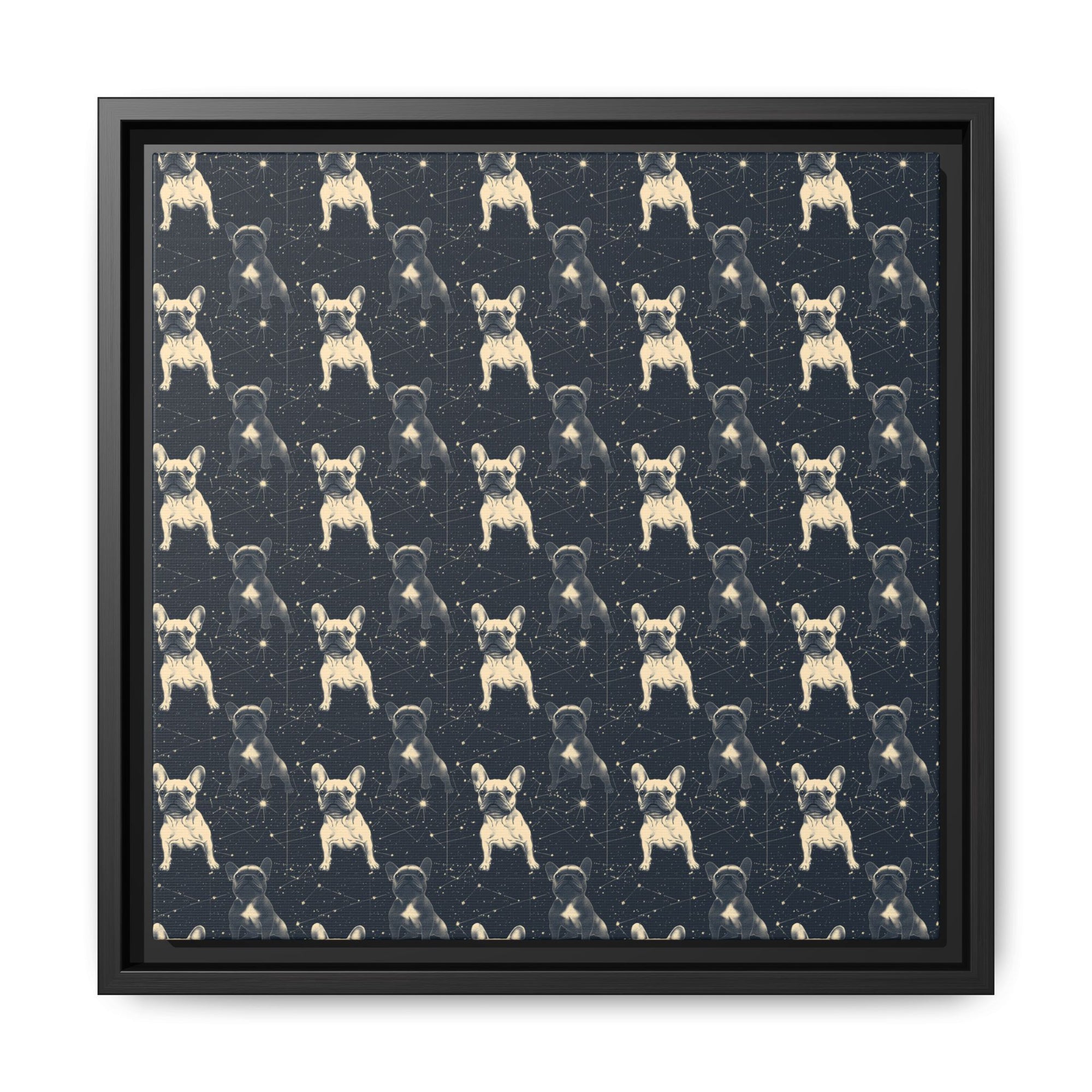 Frenchie Celestial Soar Matte Canvas, Framed