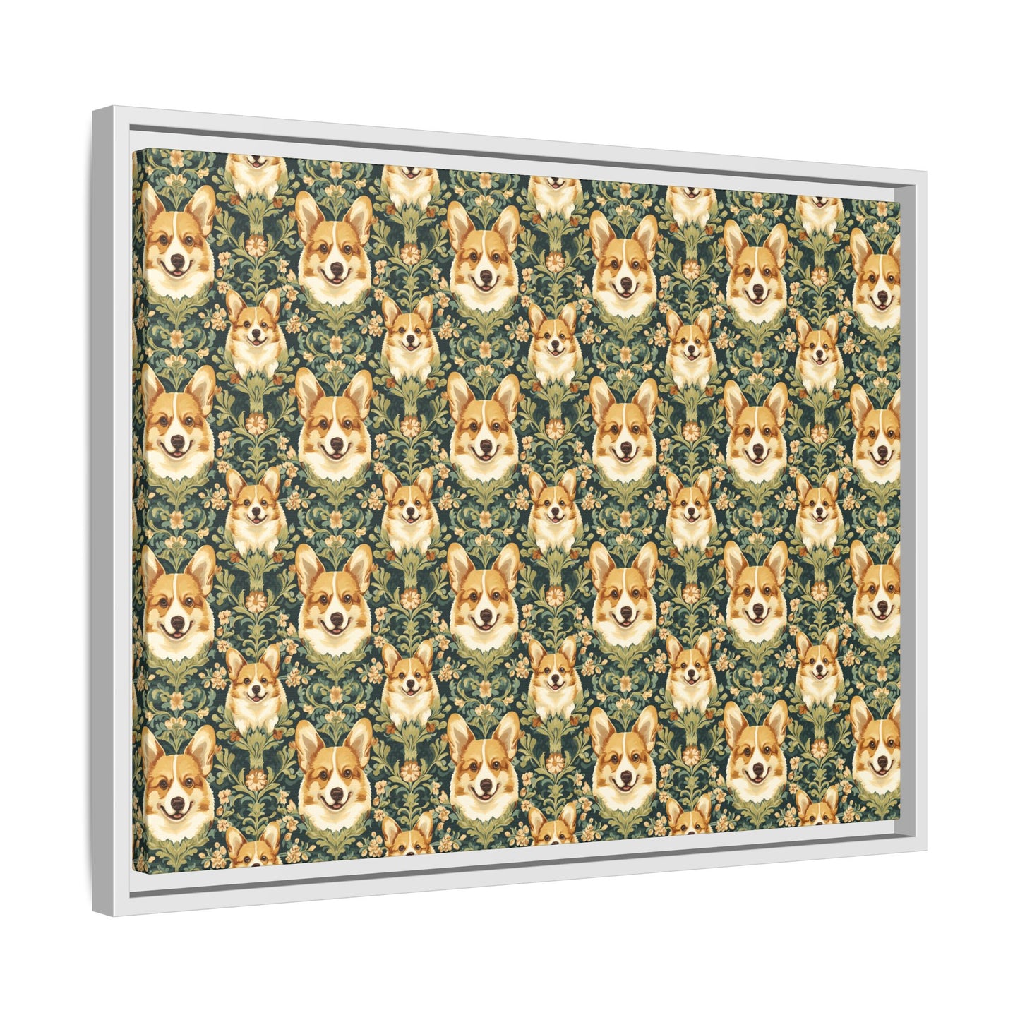 Corgi Charmz Matte Canvas, Framed