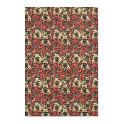 Pug Elegance - William Morris Inspired Artistry Rug