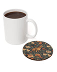 Dazzling Dachsund Blossoms & Foliage Cork Back Coaster