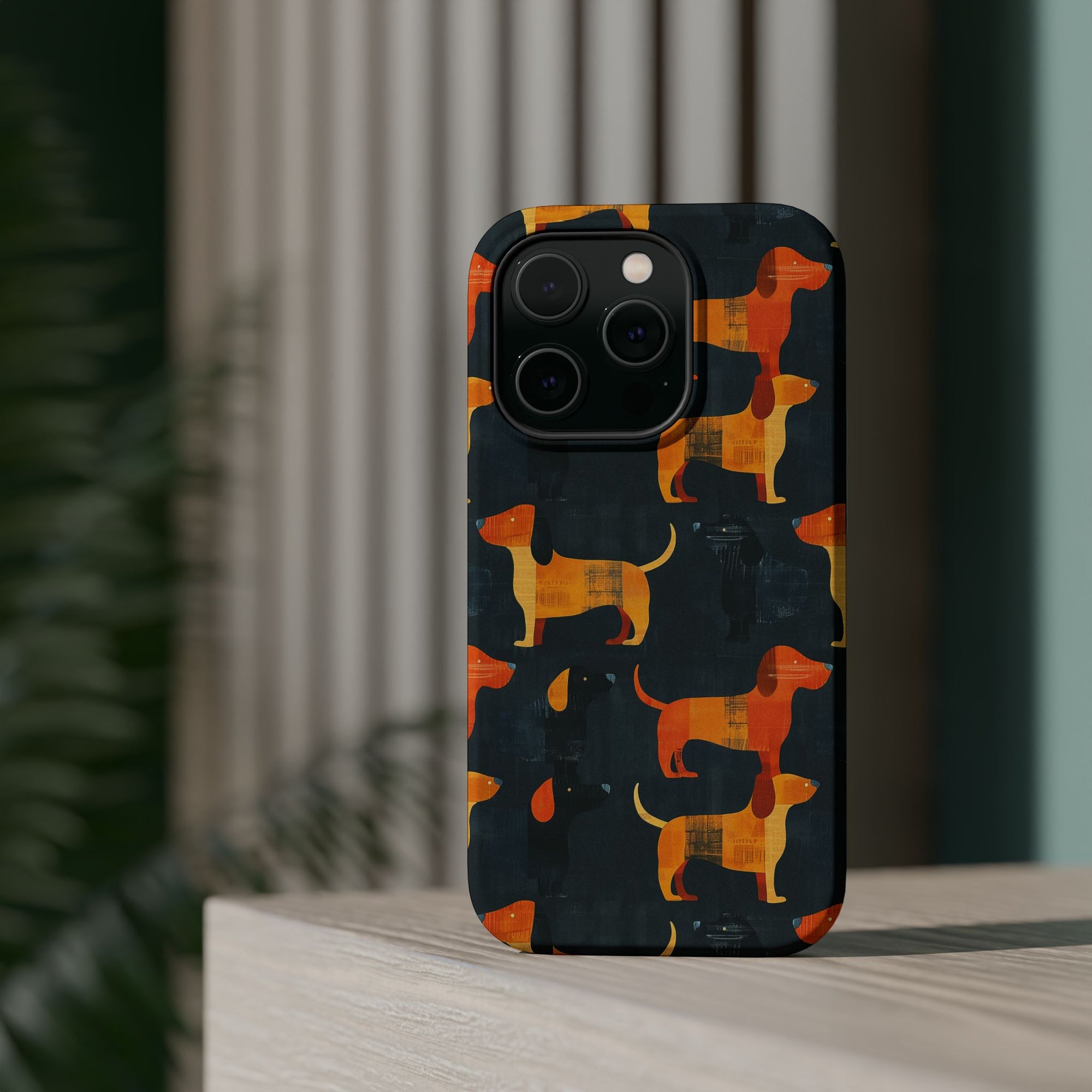 Dapper Dachshund Noir Glow Magnetic Tough Cases