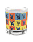 Frenchie Pop Art Pawfection Grid Rocks Glass