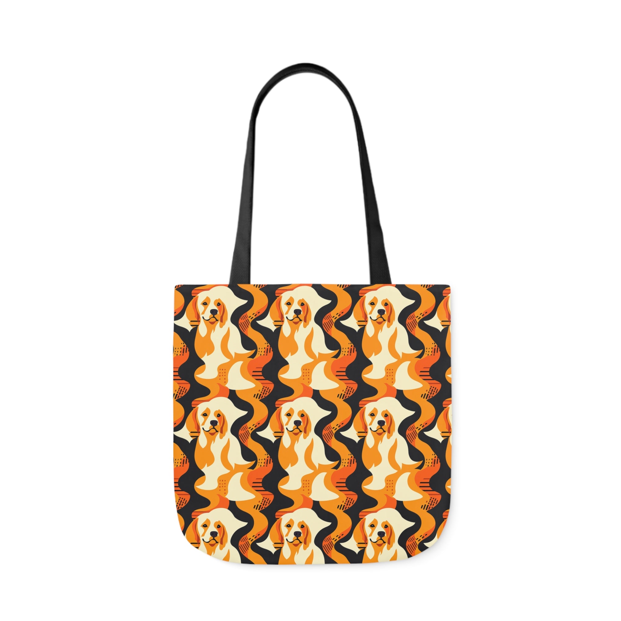 Golden Woof Abstract Glamour Canvas Tote Bag