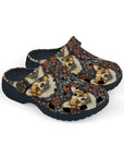 Floofy Corgi Blossom Blast Kid's Foam Clogs