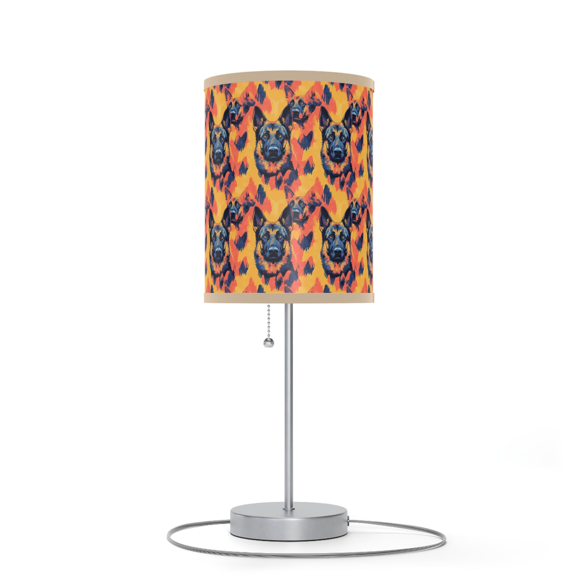 Impressionistic German Shepherds Lamp on a Stand