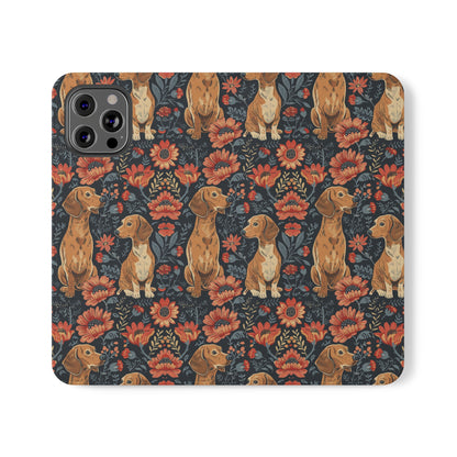 Floral Pawsome Dachsund Delight Flip Cases