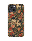 Blooming Pug Paradise Slim Phone Cases