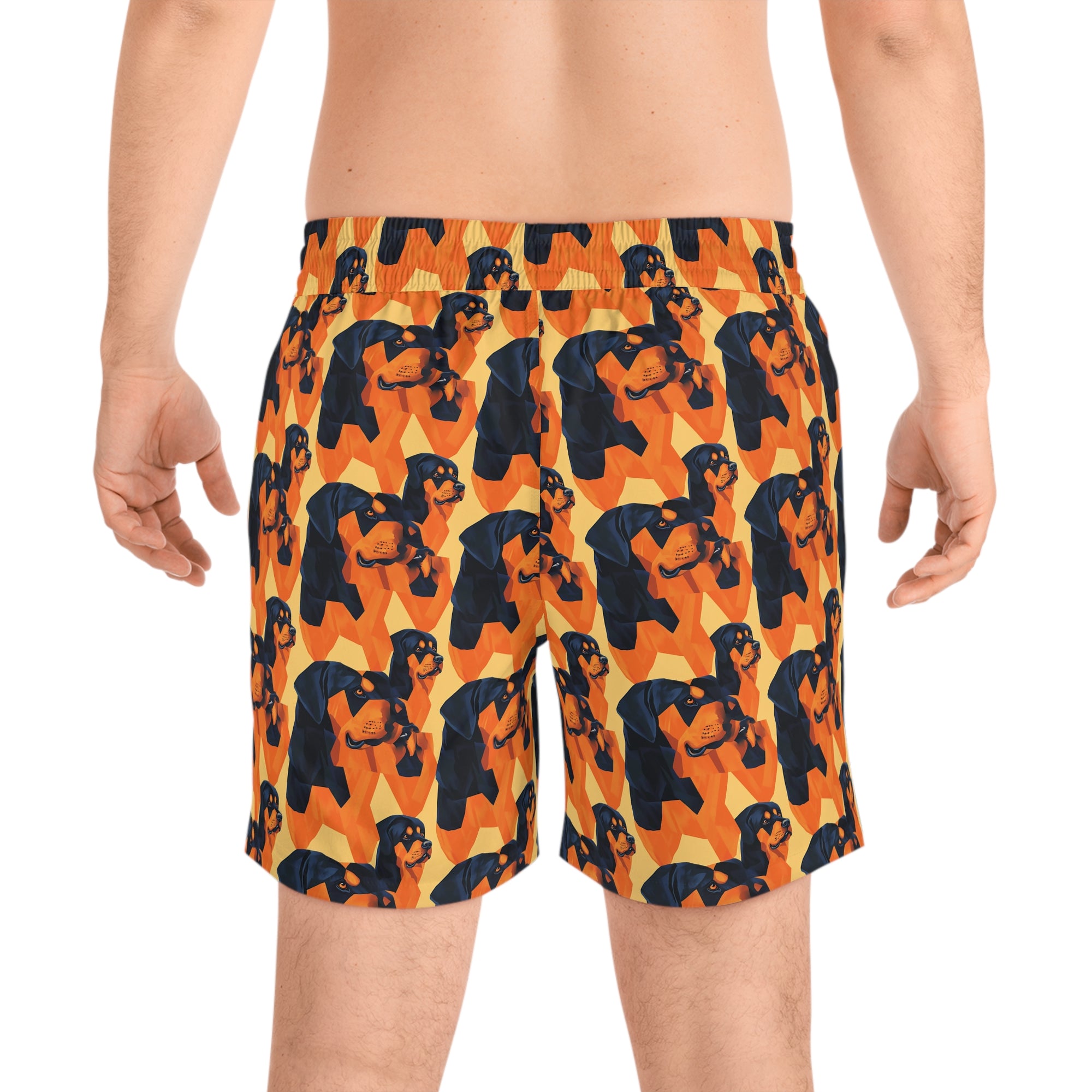 Rottweiler Chic Pawsitivity Men&#39;s Mid-Length Swim Shorts