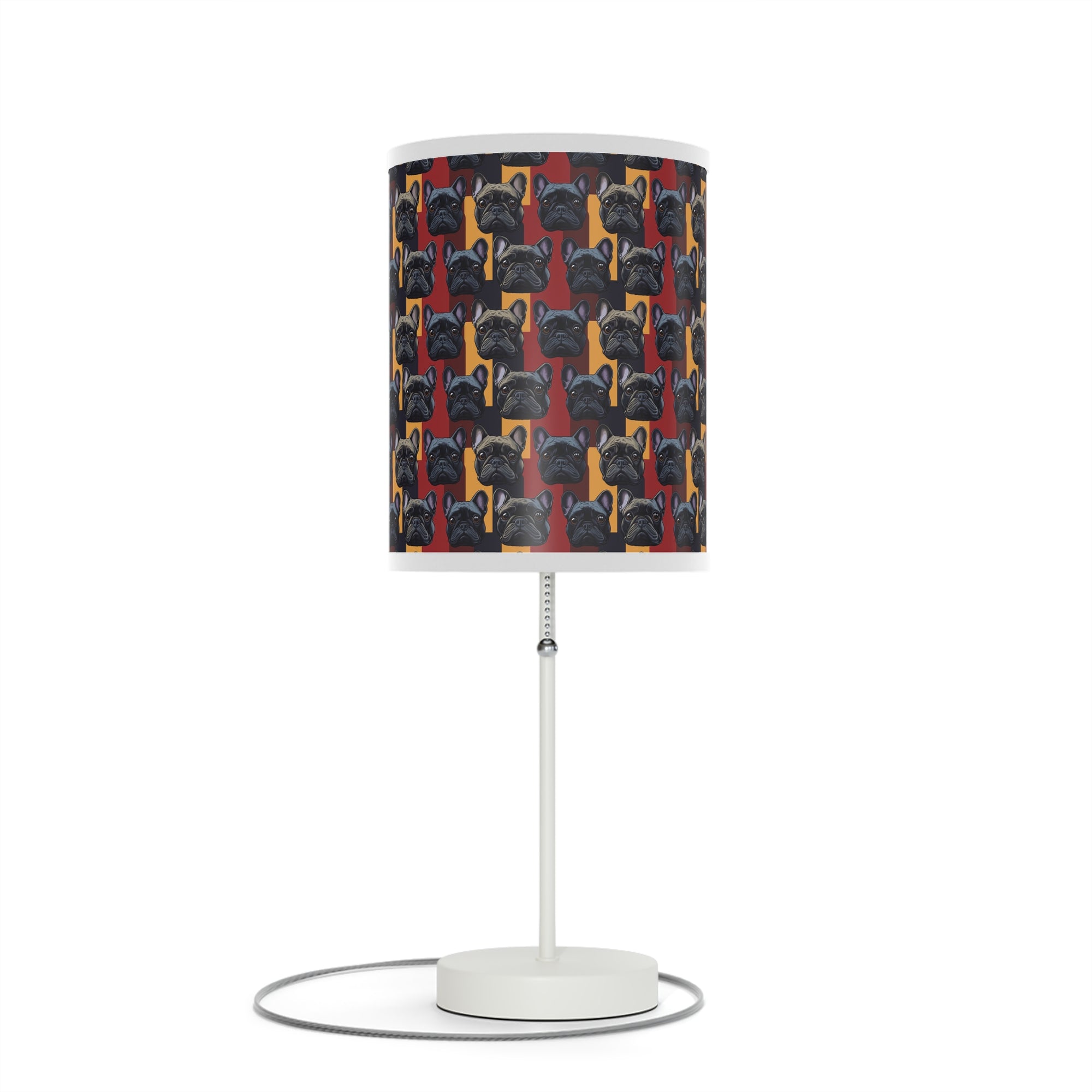 Chic Canine Checkmate - Frenchie Edition Lamp on a Stand