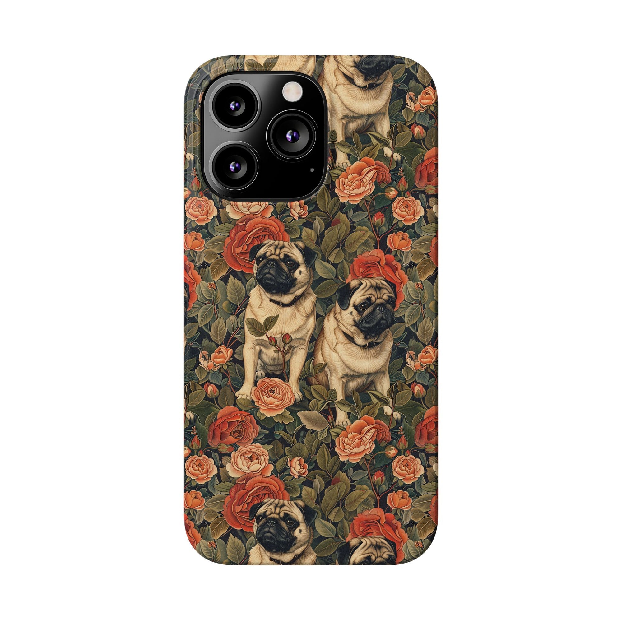 Blooming Pug Paradise Slim Phone Cases