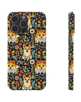 Corgi Rainbow Vine Dream Slim Phone Cases