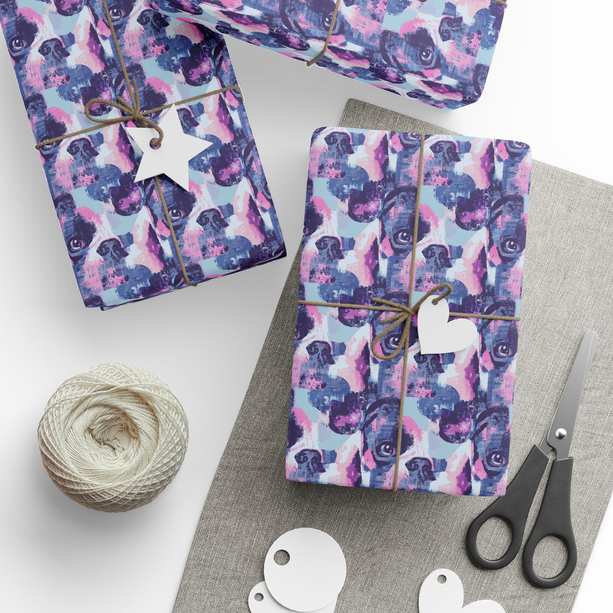 Funky Geometric Boxerista Wrapping Paper