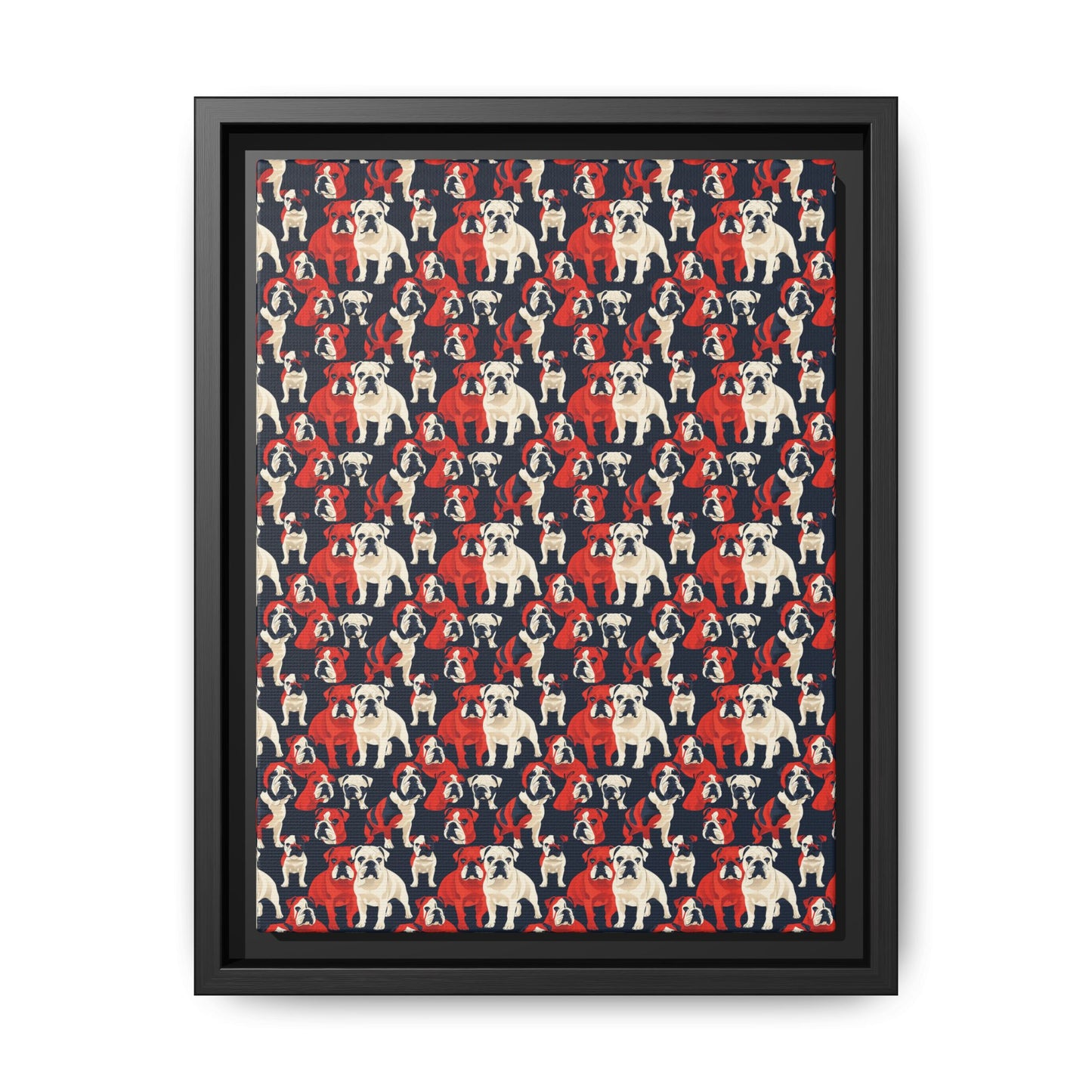 Bulldoggy Bliss Chomper Matte Canvas, Framed