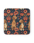 Floral Pawsome Dachsund Delight Cork Back Coaster