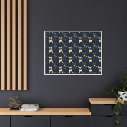 Frenchie Celestial Soar Matte Canvas, Framed