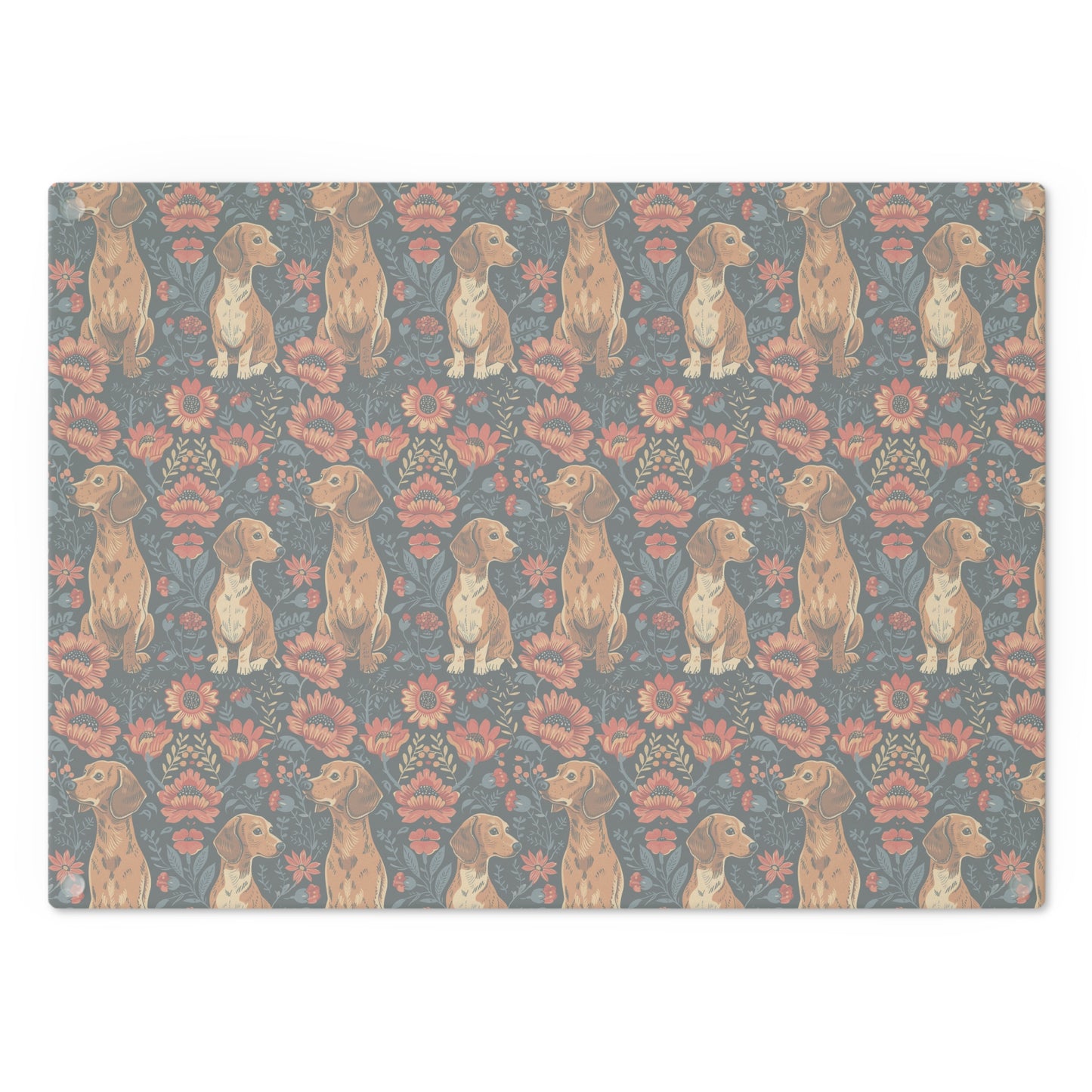 Floral Pawsome Dachsund Delight Cutting Board