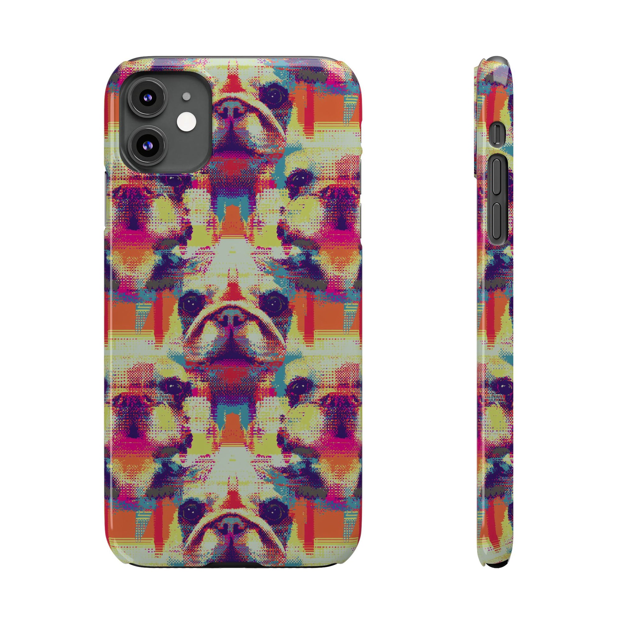 Glitchy Bulldog Blitz Slim Phone Cases