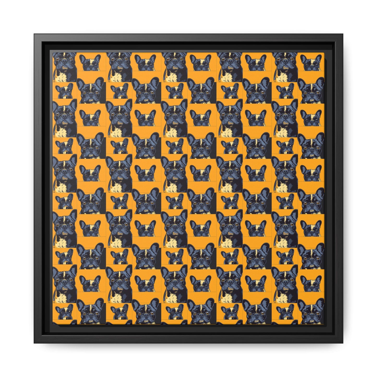 Frenchie Pawsitively Pawsome Peek-a-Boo Perfection Matte Canvas, Framed