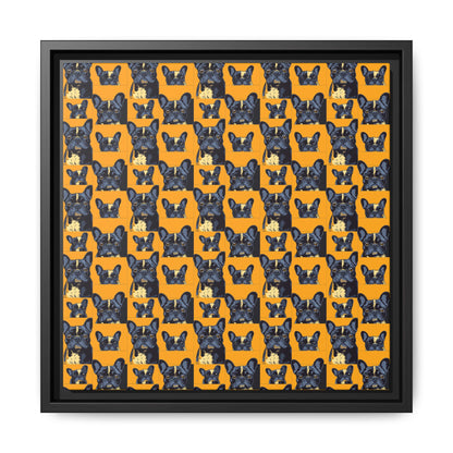 Frenchie Pawsitively Pawsome Peek-a-Boo Perfection Matte Canvas, Framed