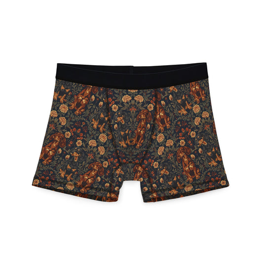 Dapper Dachshund Embroidery Elegance Men's Boxers