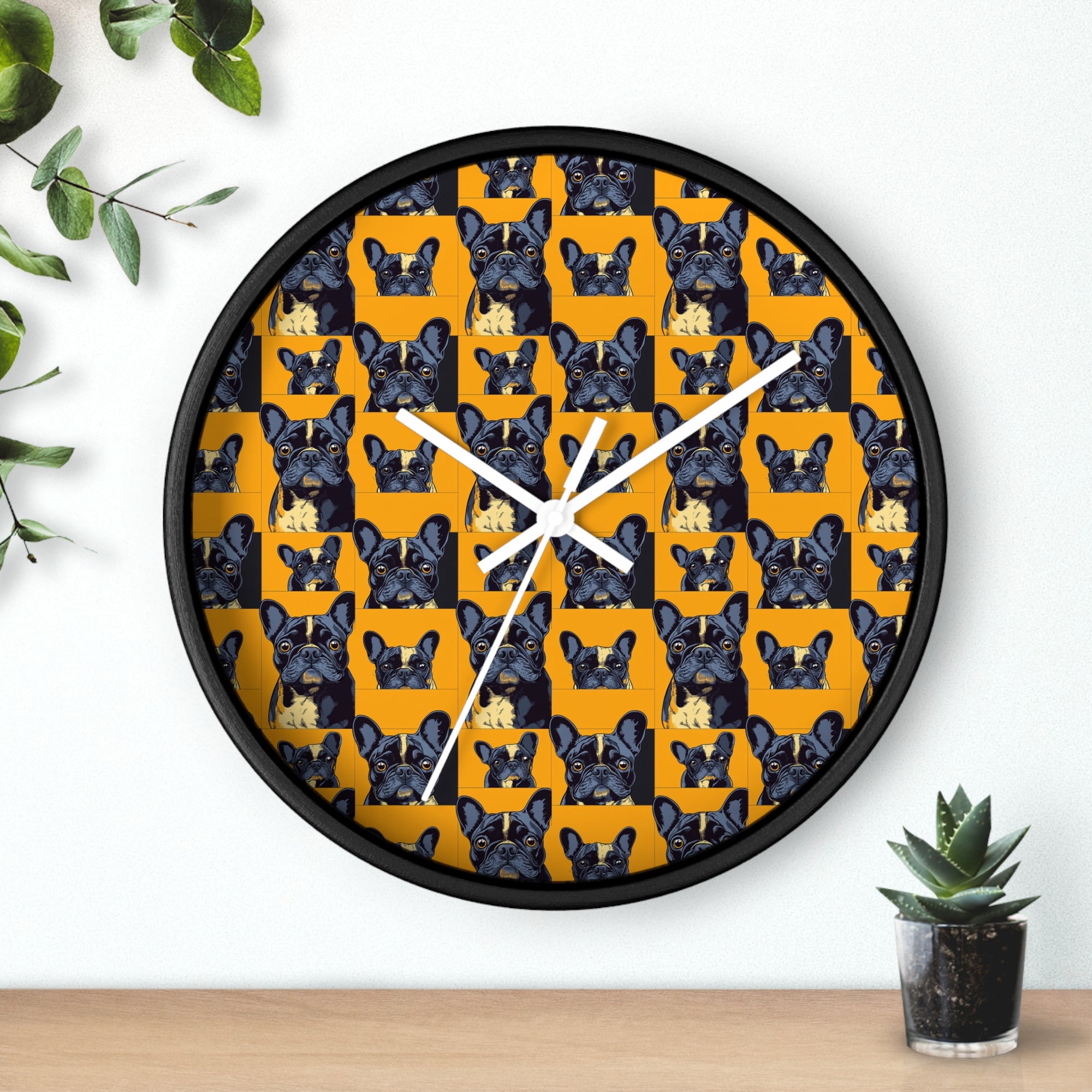 Frenchie Pawsitively Pawsome Peek-a-Boo Perfection Wall Clock