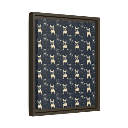 Frenchie Celestial Soar Matte Canvas, Framed