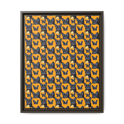 Frenchie Pawsitively Pawsome Peek-a-Boo Perfection Matte Canvas, Framed