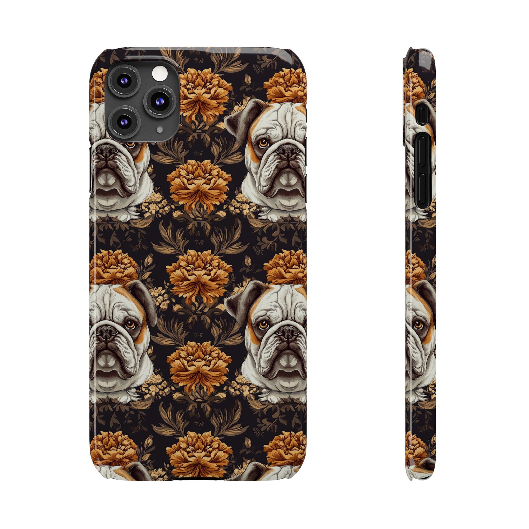 Bloomingly Bulldogistic Bouquet Slim Phone Cases