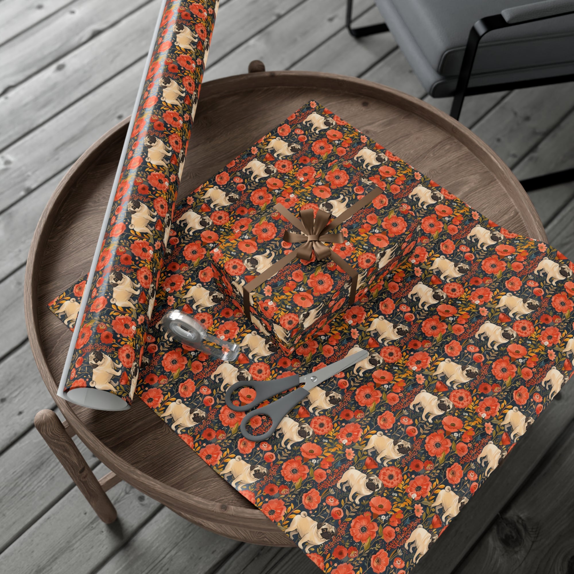 Pug Paradise Playpen Gift Wrap Papers