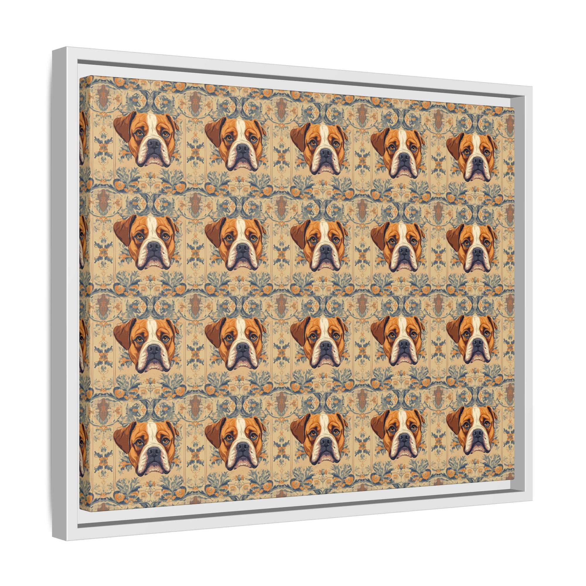 Bowtie Boxer Bliss Matte Canvas, Framed