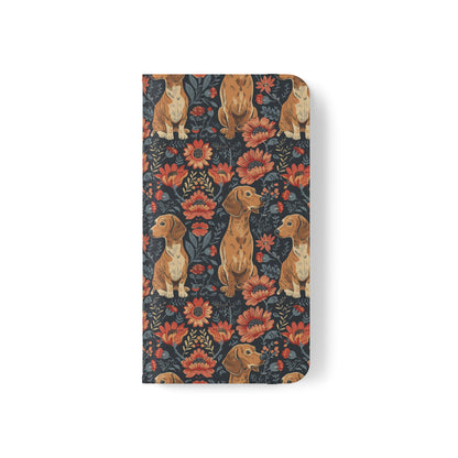 Floral Pawsome Dachsund Delight Flip Cases