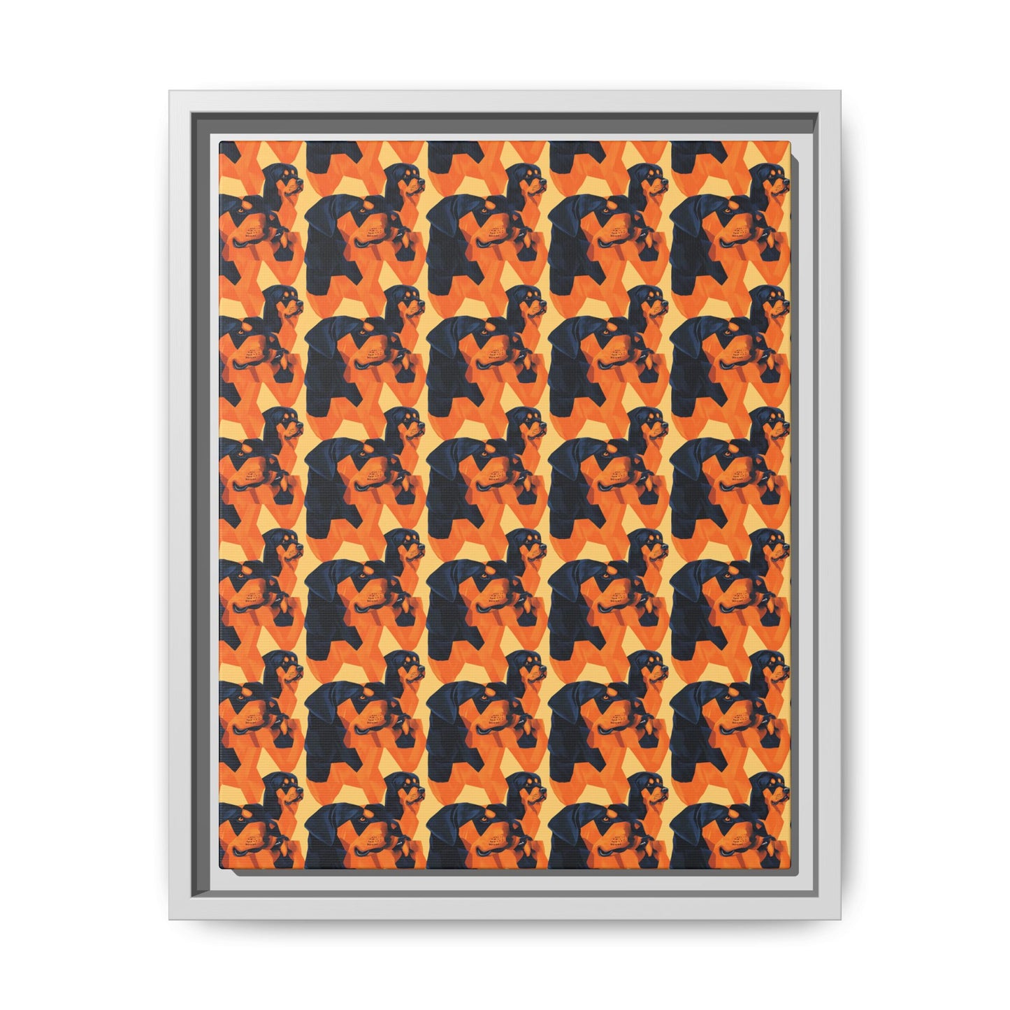 Rottweiler Chic Pawsitivity Matte Canvas, Framed