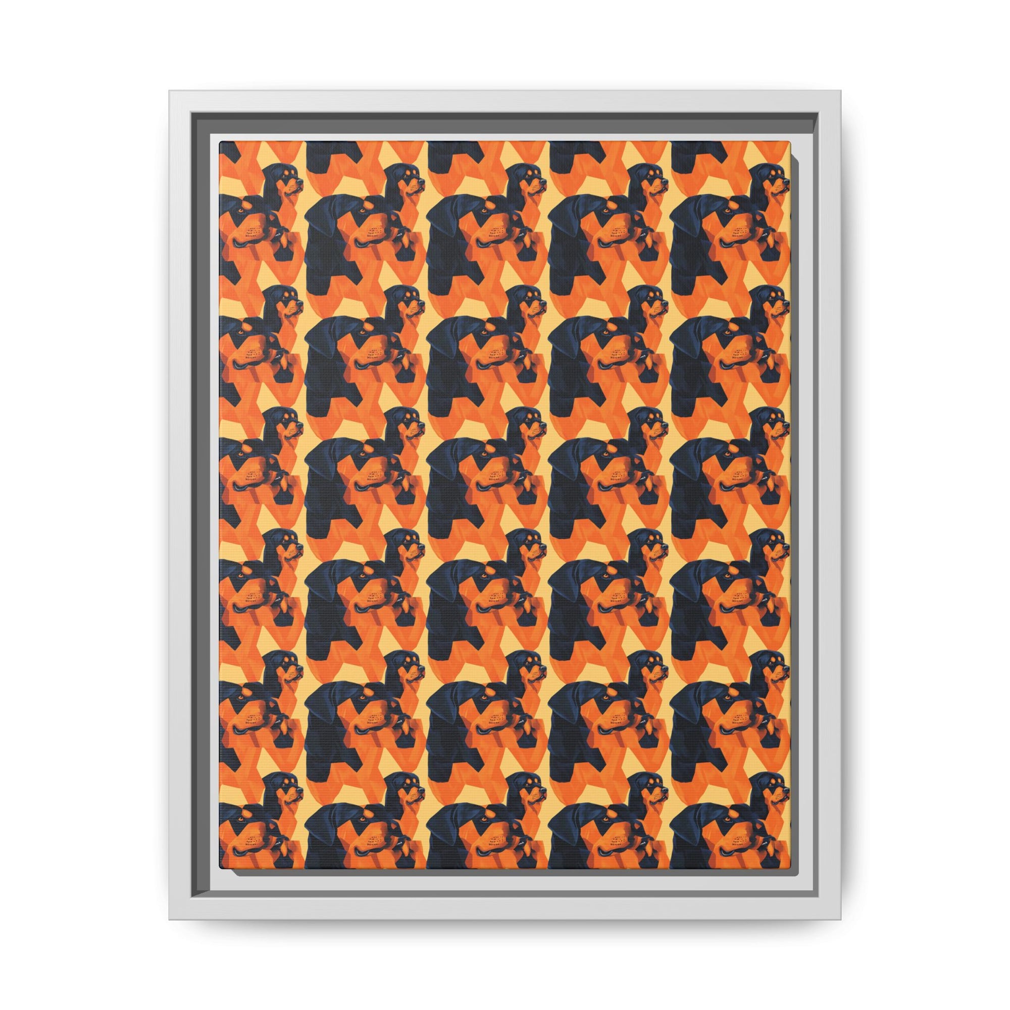 Rottweiler Chic Pawsitivity Matte Canvas, Framed