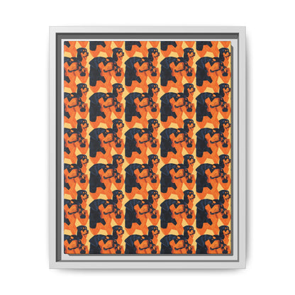 Rottweiler Chic Pawsitivity Matte Canvas, Framed