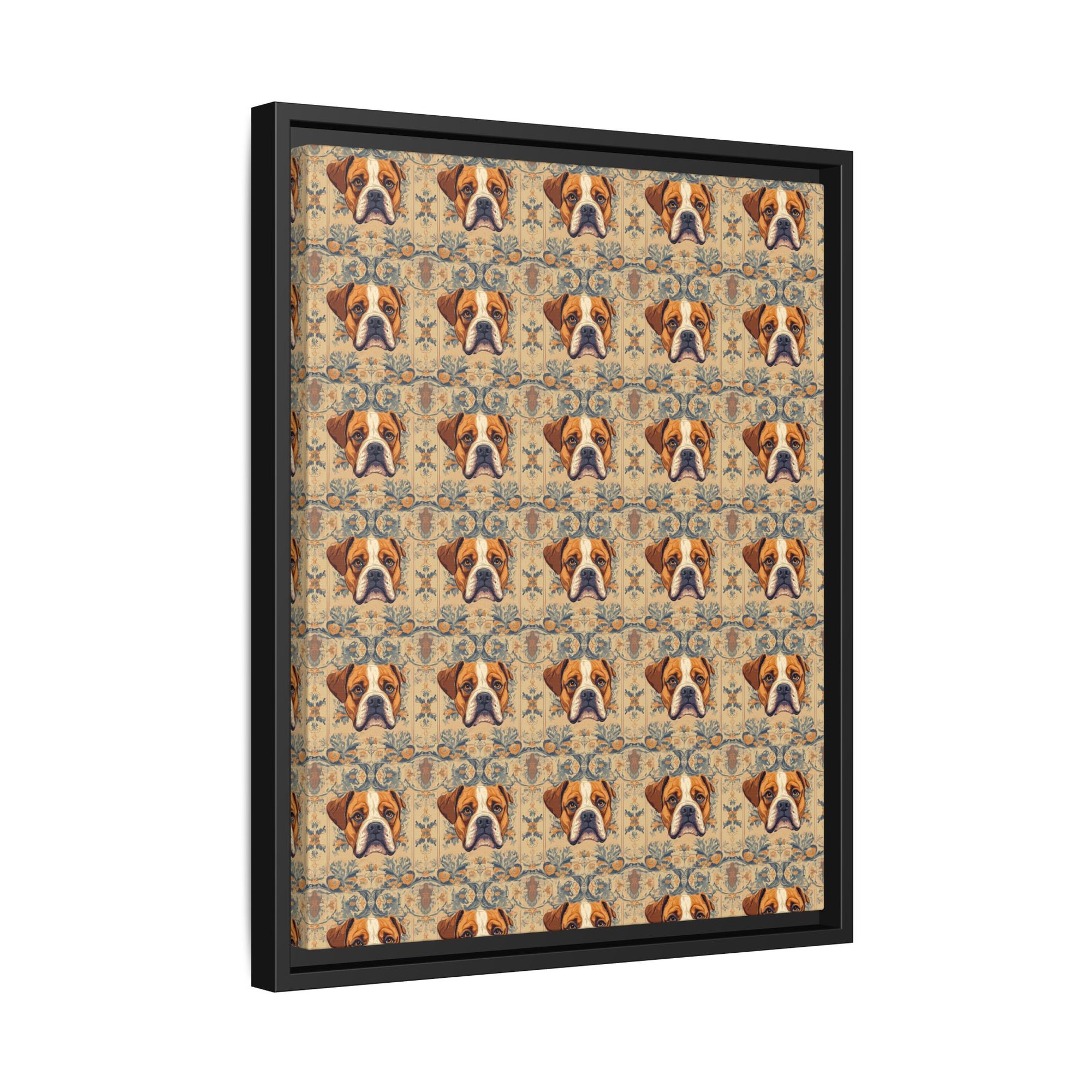 Bowtie Boxer Bliss Matte Canvas, Framed