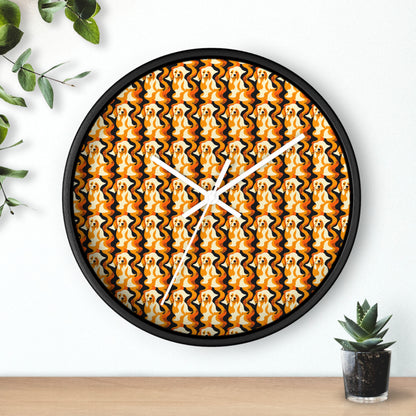 Golden Woof Abstract Glamour Wall Clock