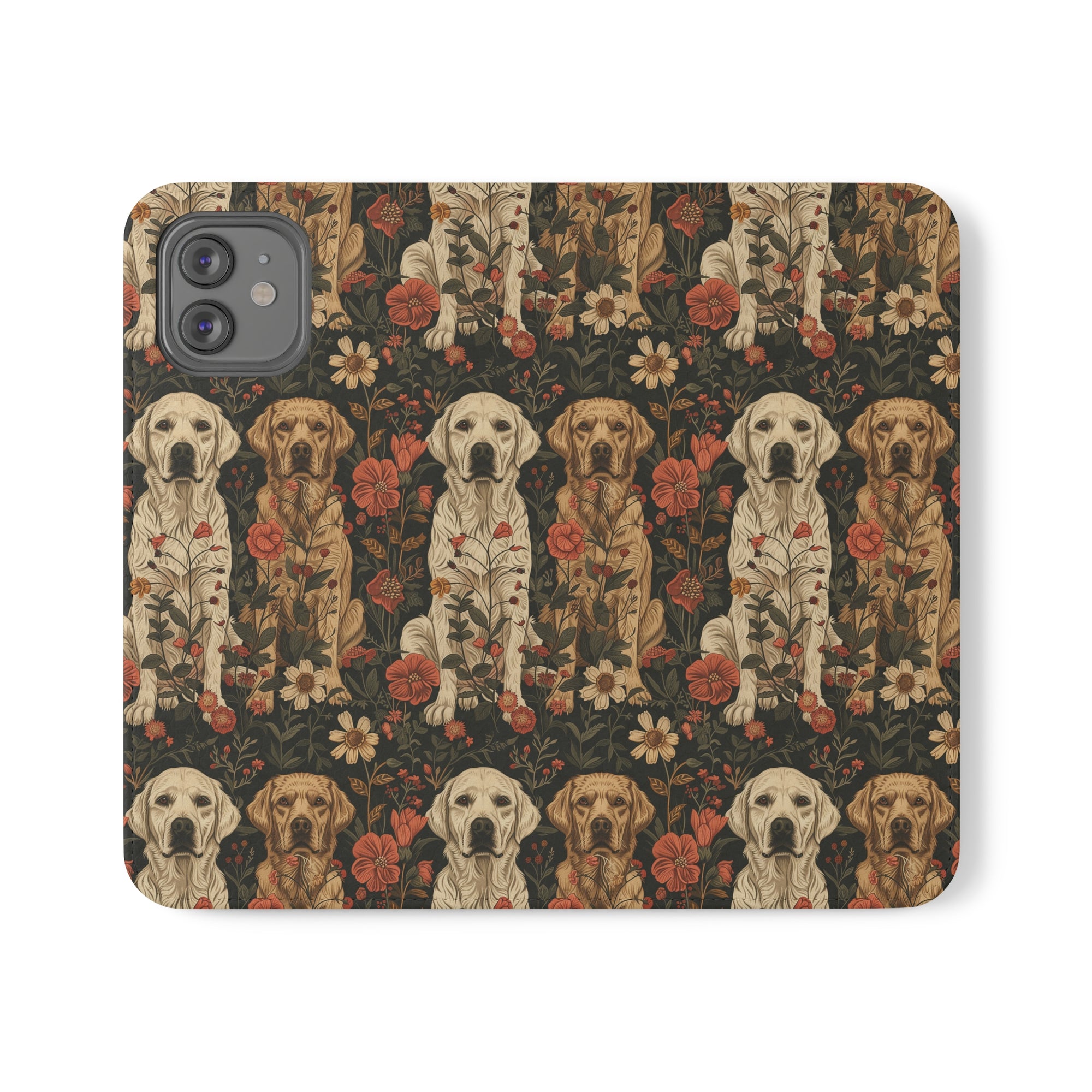 Blossoming Labradors Bouquet Flip Cases