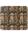 Blossoming Labradors Bouquet Flip Cases