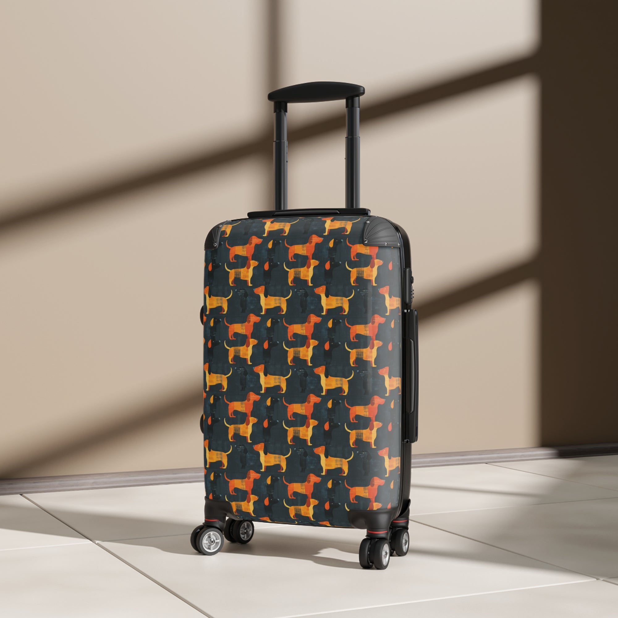 Dapper Dachshund Noir Glow Suitcase