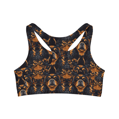 Modern Rottweiler Royalty Seamless Sports Bra