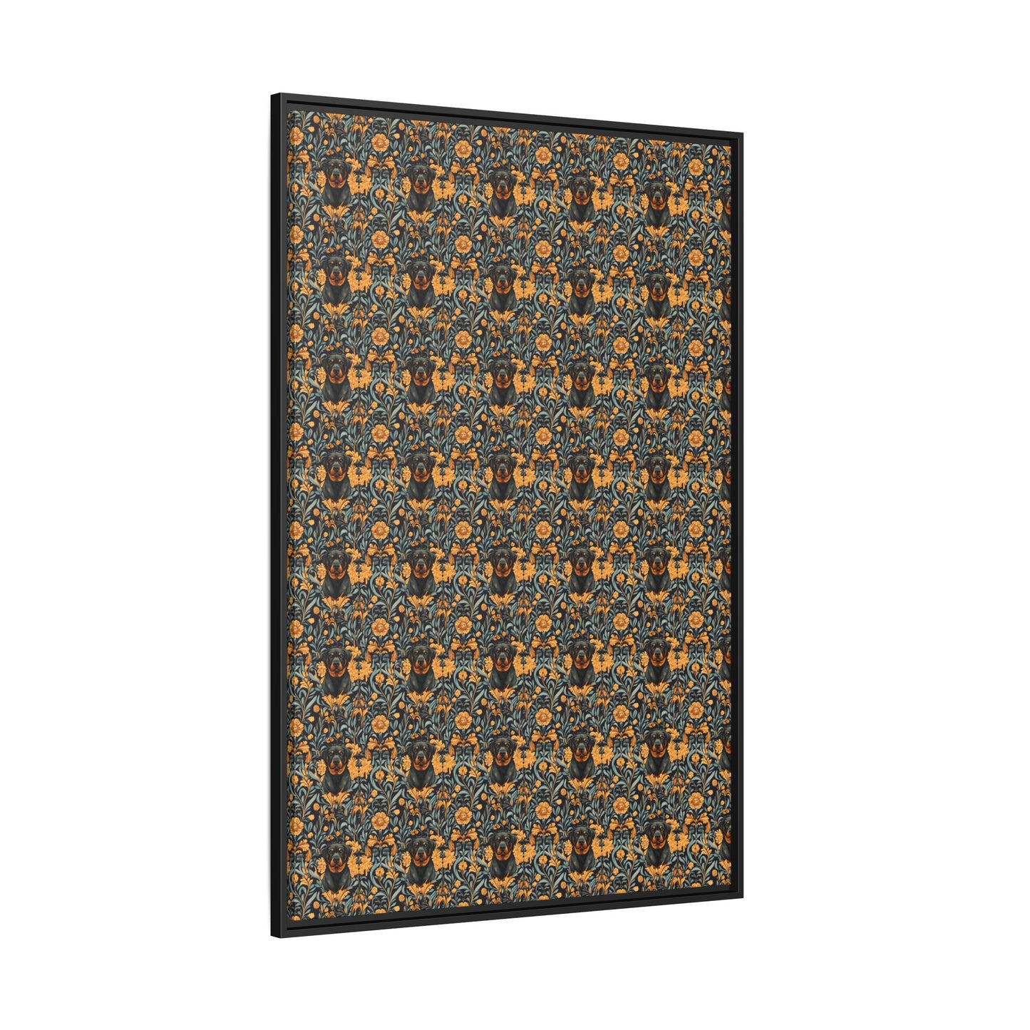 Ruffle Rottie Glamourific Matte Canvas, Framed