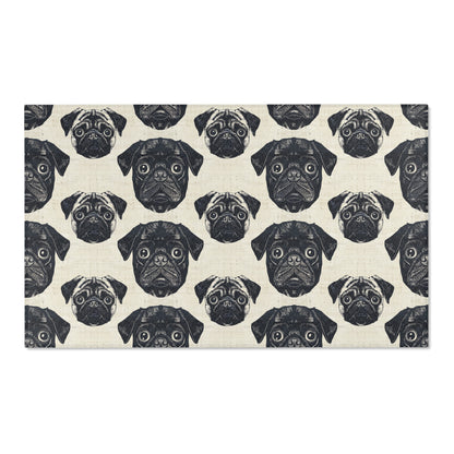 Pug Pizzazz - Modern Geometric Pug Pattern Area Rug