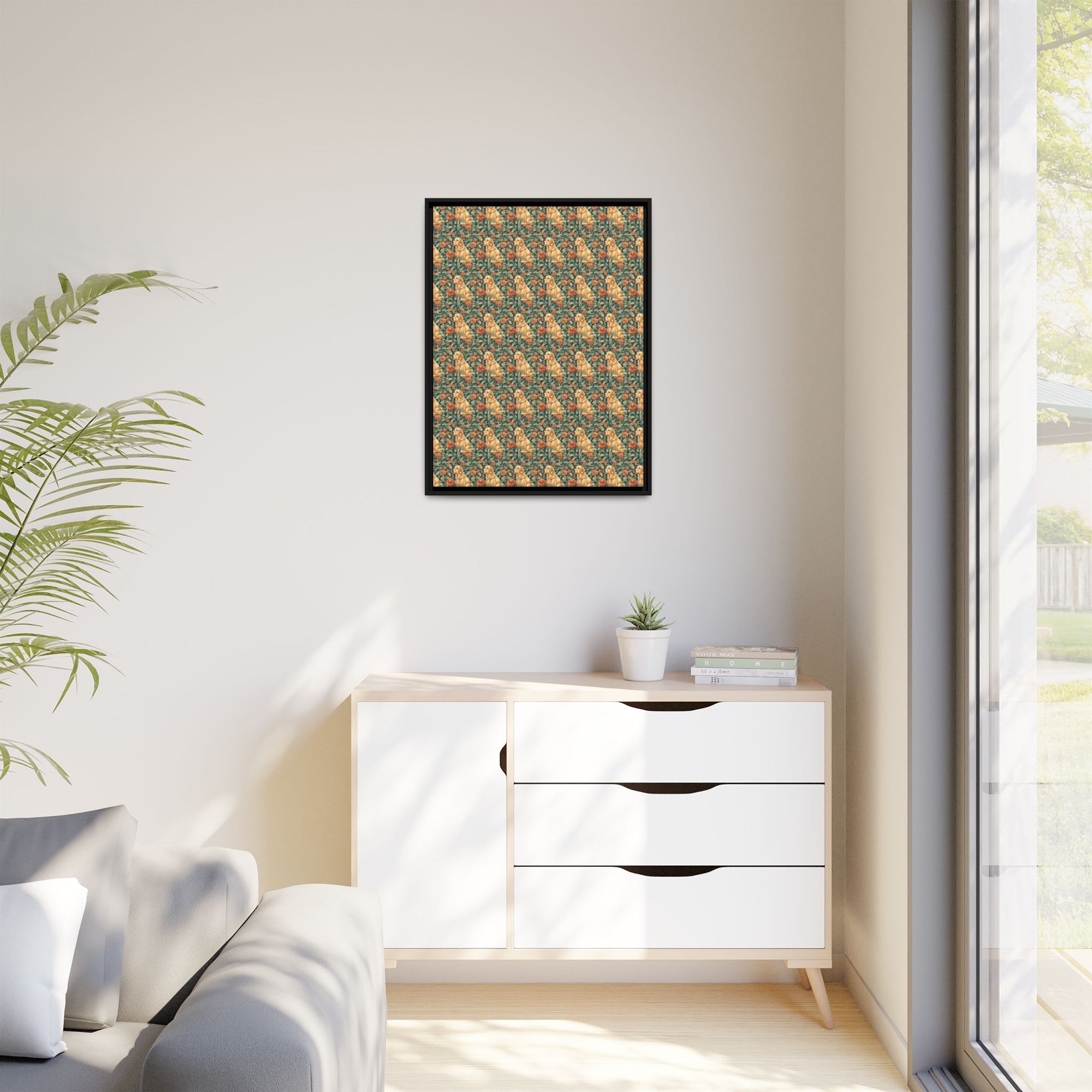 Blooming Goldie Glam Matte Canvas, Framed