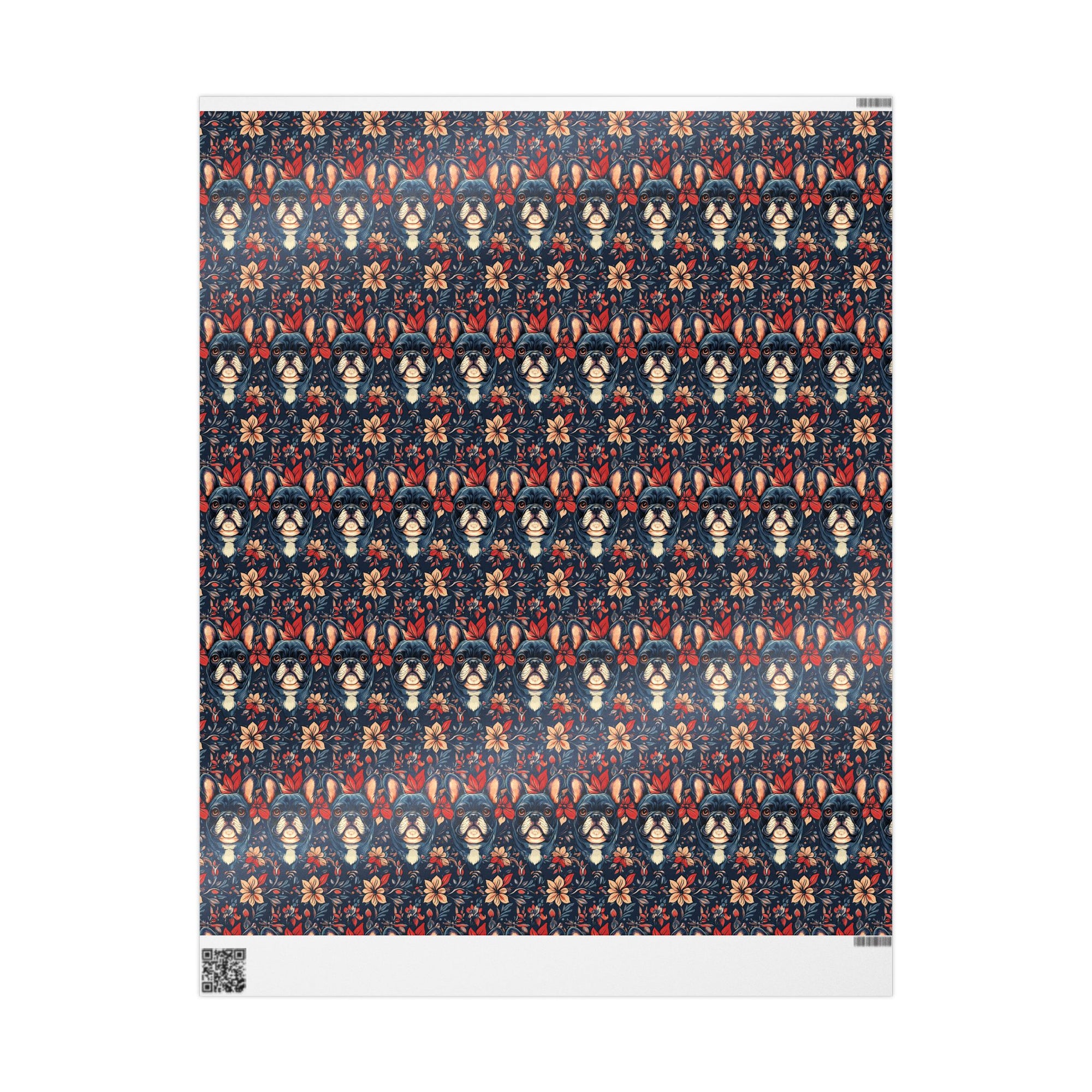 Gothic Rose Bulldog Noir Enchantment Wrapping Paper