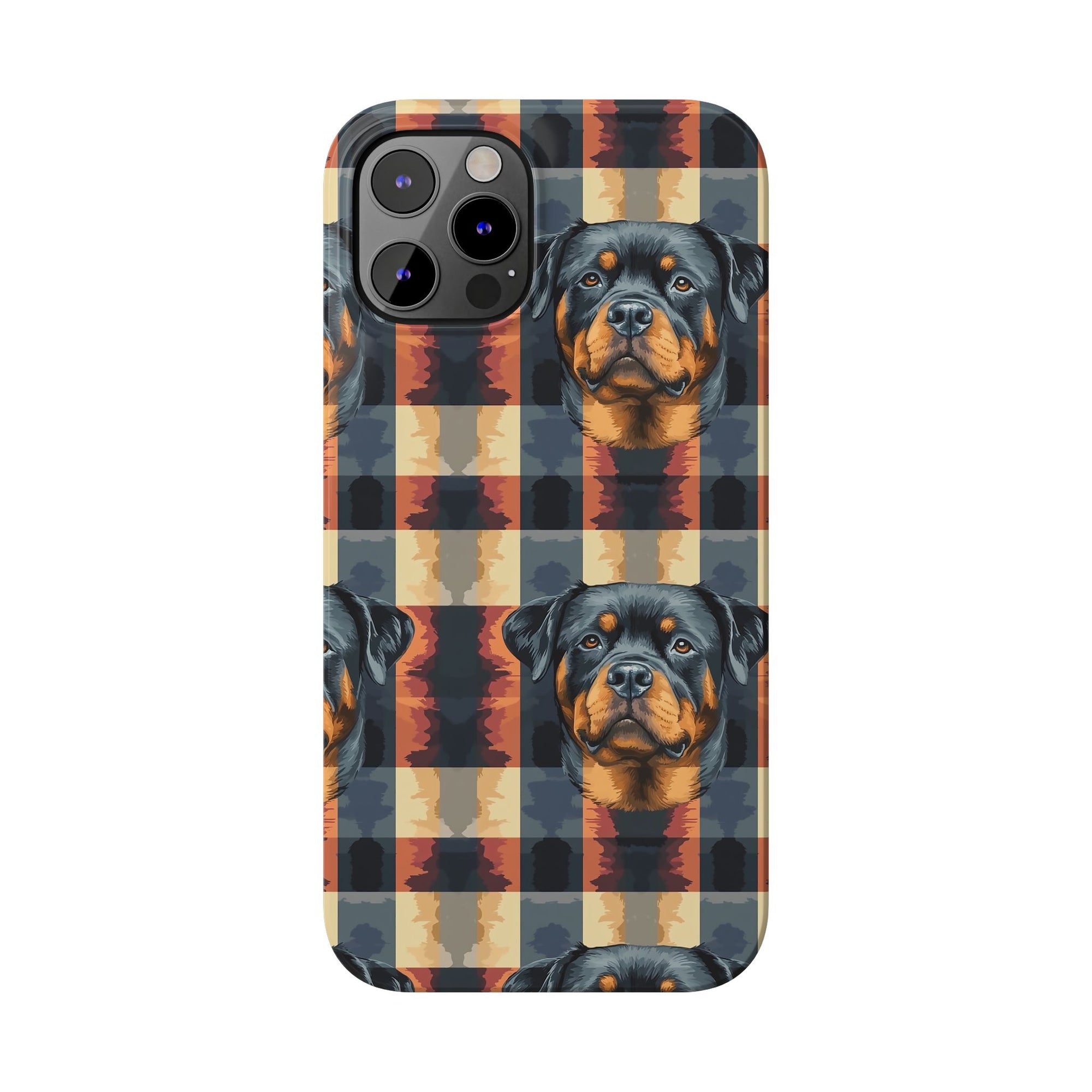 Pawsome Rottweiler Royalty Plaid Slim Phone Cases