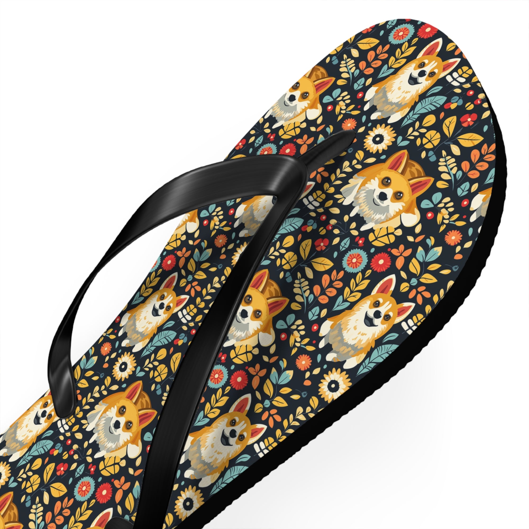 Corgi Rainbow Vine Dream Flip Flops