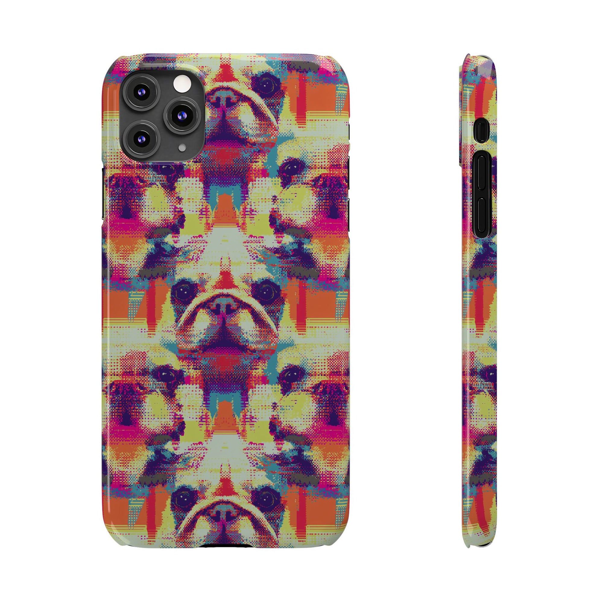 Glitchy Bulldog Blitz Slim Phone Cases