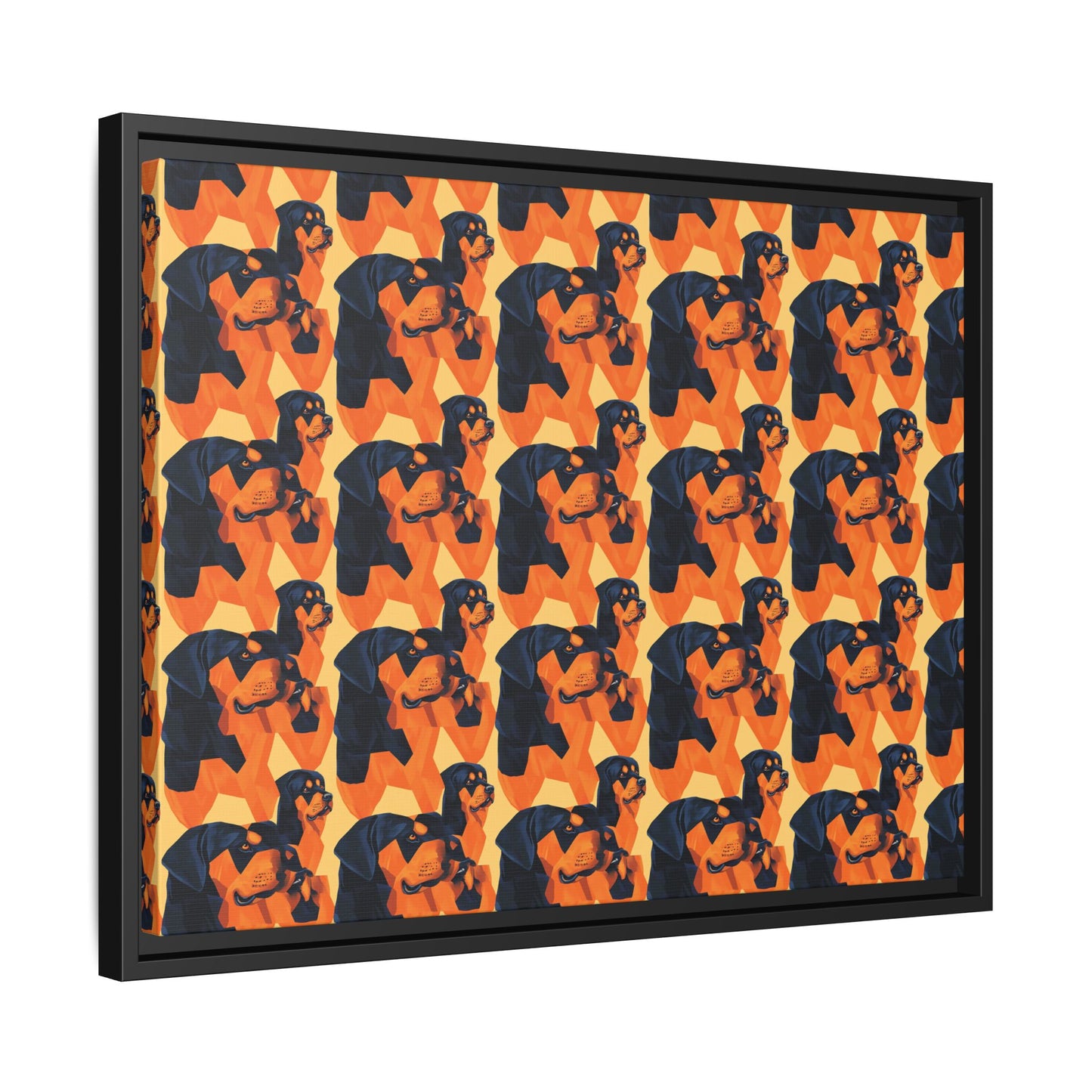 Rottweiler Chic Pawsitivity Matte Canvas, Framed