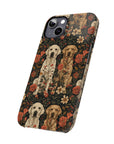 Blossoming Labradors Bouquet Slim Phone Cases